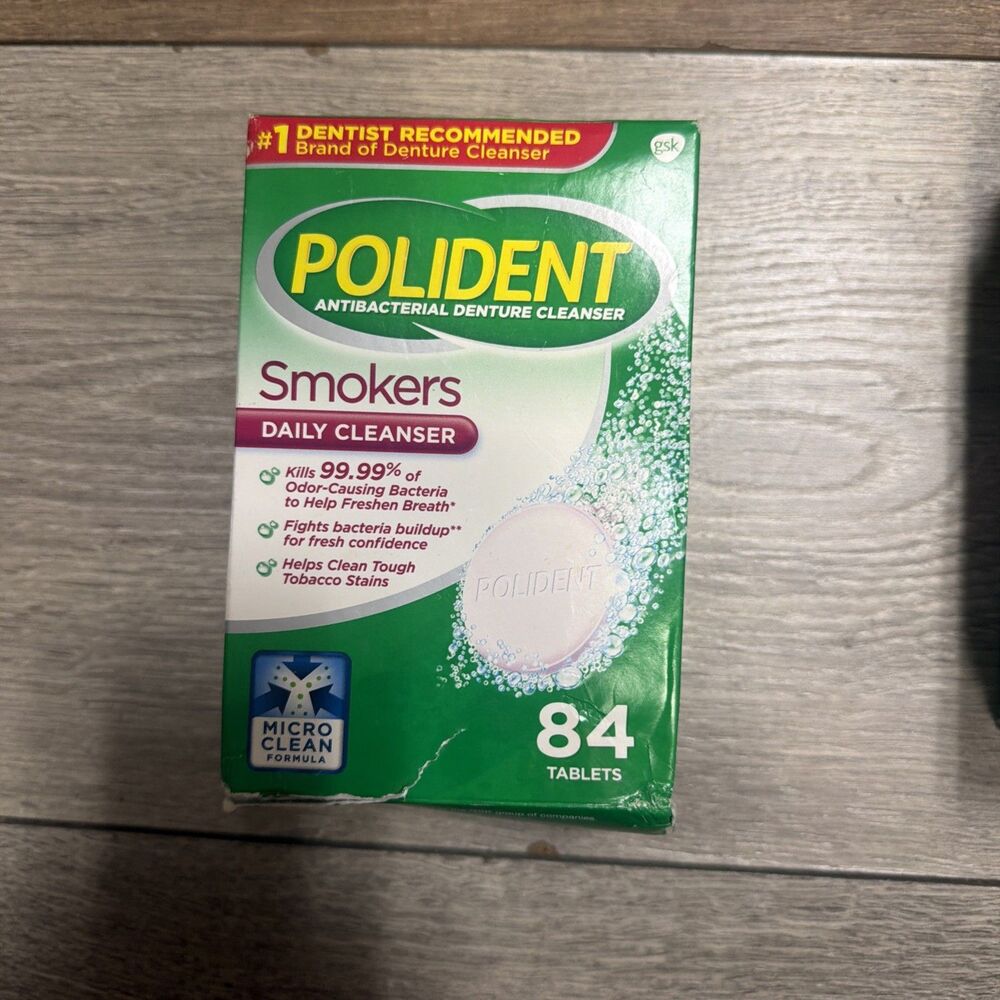 Smokers Denture Cleanser Tablets - 84 Count. Exp 7/24